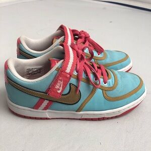 Nike Vandal Low aqua flamingo pink gold basketball sneakers
